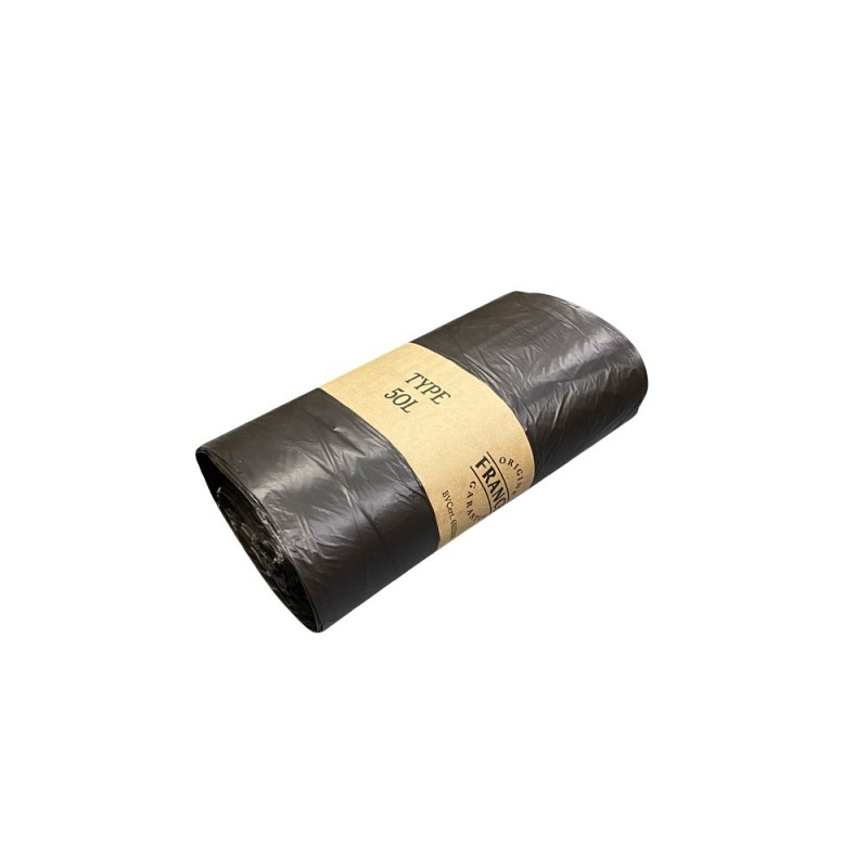 SACS POUBELLE NOIR 50L NOIR HD 680X800MM 14 microns CARTON DE 500