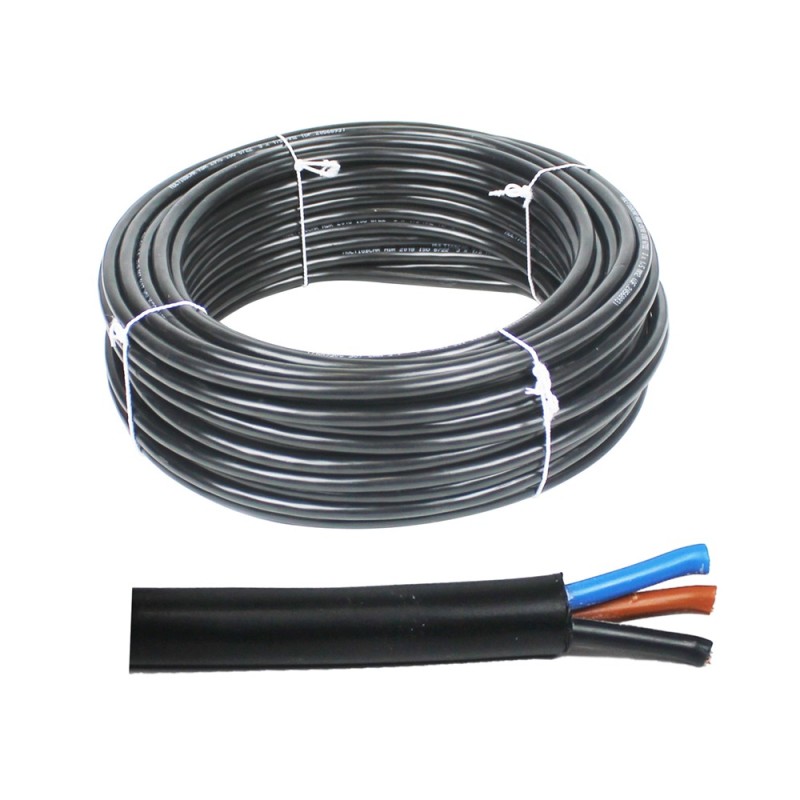 FIL ELECTRIQUE 3 FILS 3x2.5mm² SOUPLE LES 25M