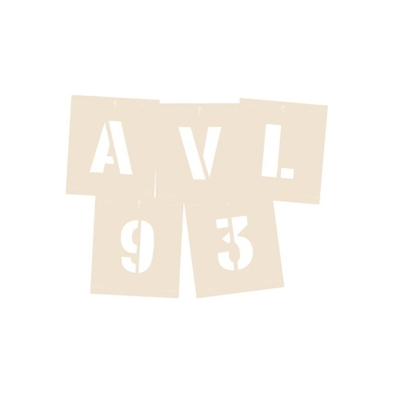 POCHOIR PVC 50mm LETTRES ET CHIFFRES