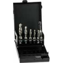 Coffret de 6 foret taraudeurs Ø3-4-5-6-8-10 - 6 PANS 1/4"+ porte embout