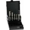 Coffret de 6 foret taraudeurs Ø3-4-5-6-8-10 - 6 PANS 1/4"+ porte embout
