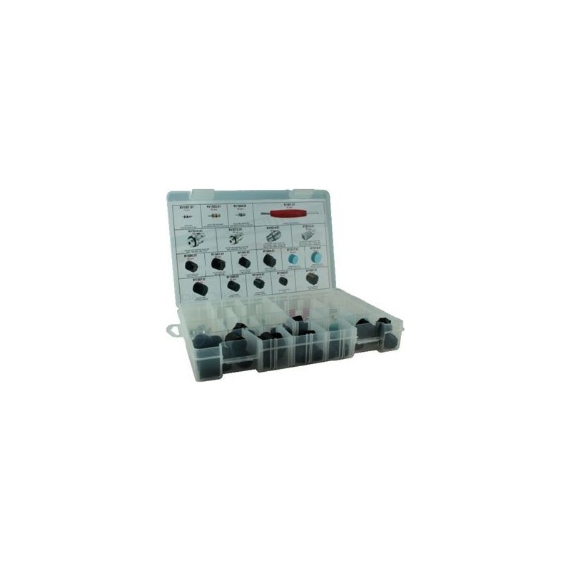 Coffret de bouchons et valves R134A / R1234YF