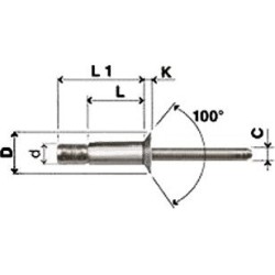 RIVET TETE FRAISEE FARBOLT 4.8x16