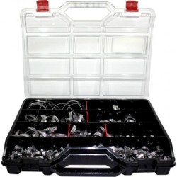 Coffret assortiment colliers de serrage Acier 9mm 245 pièces