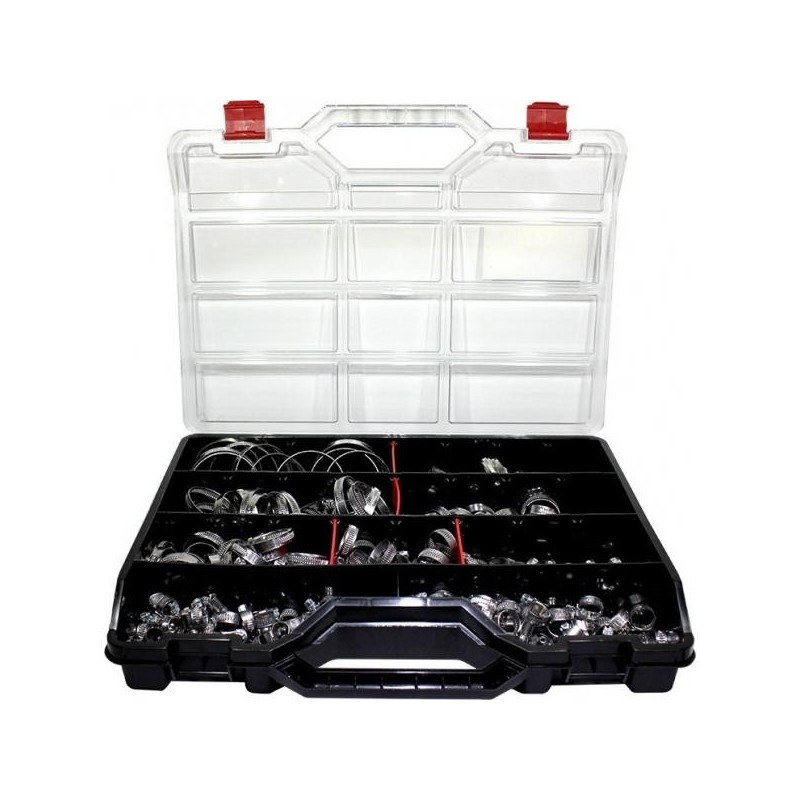 Coffret assortiment colliers de serrage Acier 9mm 245 pièces
