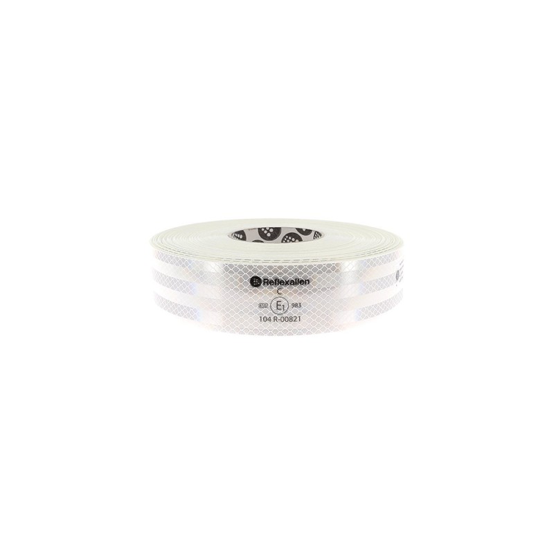 Bande haute visibilité PL blanc type rigide 50mmx50m