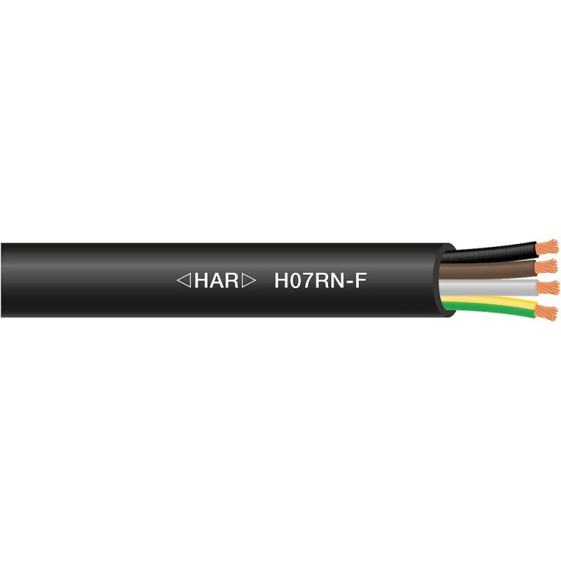 Cable multiconducteur souple industriel H07RNF 4G4mm² 50m