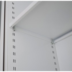 Armoire à rideaux monobloc couleur gris claire H180XL100XP40CM