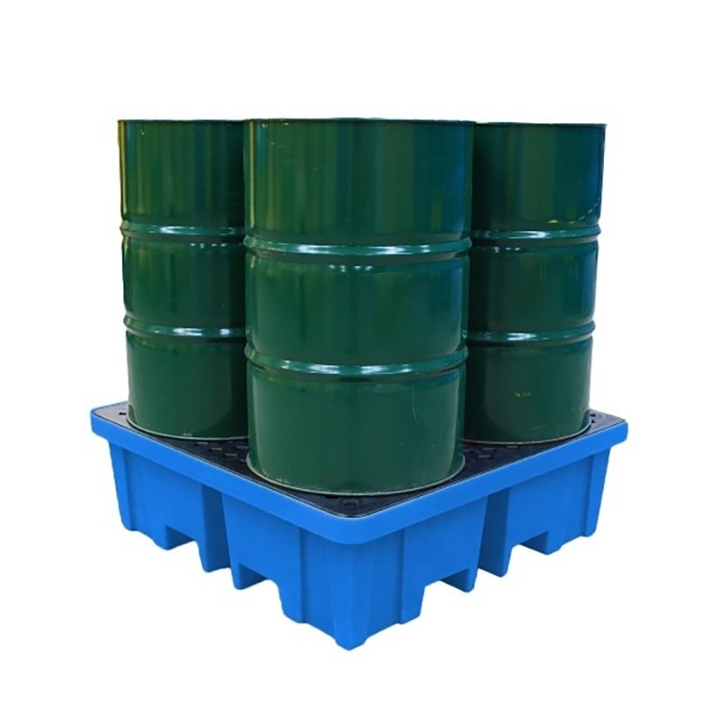 Ba de retention polyéthylène pour 4 futs 1310x1310x390mm