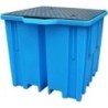 Bac de retention conteneur PE 1150L 1230x1340x1090mm