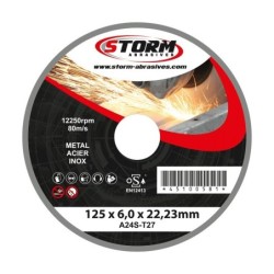 Disque à ébarber métal, acier, inox Ø125 x 6,0 x 22,2mm STORM
