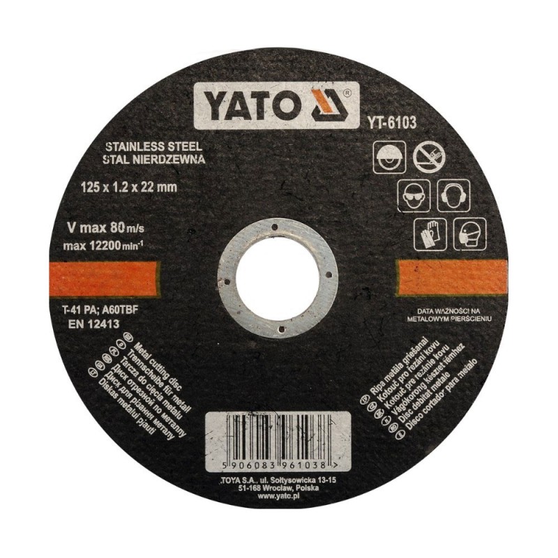 Disque à tronçonner Acier/Inox Ø125x1.2mm