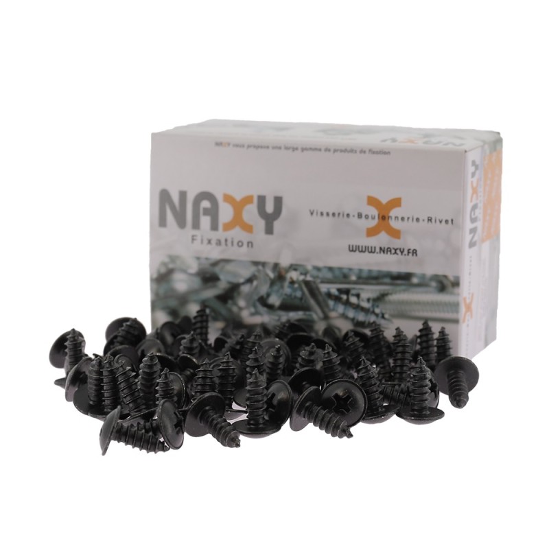 VIS A TOLE CRUCIFORME TETE EXTRA LARGE NOIRE 3.9*19